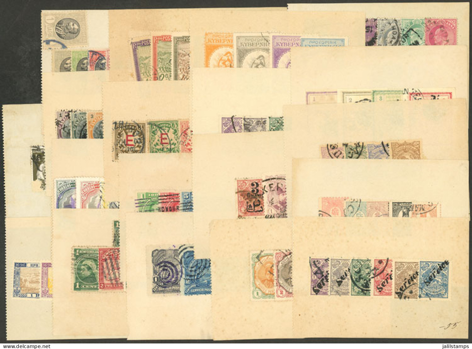 WORLDWIDE: Old Group Of Stamps Offered In Sheets With Their Price, As They Were Sold In Early 1900s, Including Material  - Lots & Kiloware (mixtures) - Max. 999 Stamps