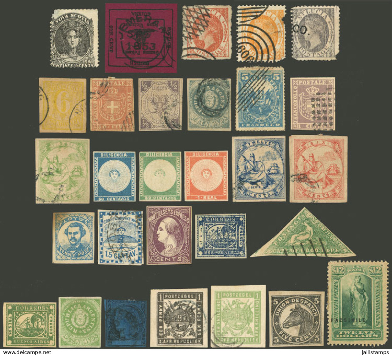 WORLDWIDE: FORGERIES: Interesting Lot Of Forged Stamps Of Varied Countries, In General Old, Some Are Very Well Made, Ver - Mezclas (max 999 Sellos)