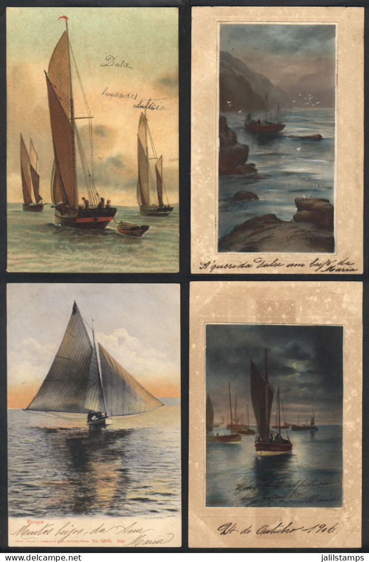 WORLDWIDE: SHIPS: 8 Old PCs, Some Hand-painted, Used In Brazil, Fine Quality! - Sonstige & Ohne Zuordnung