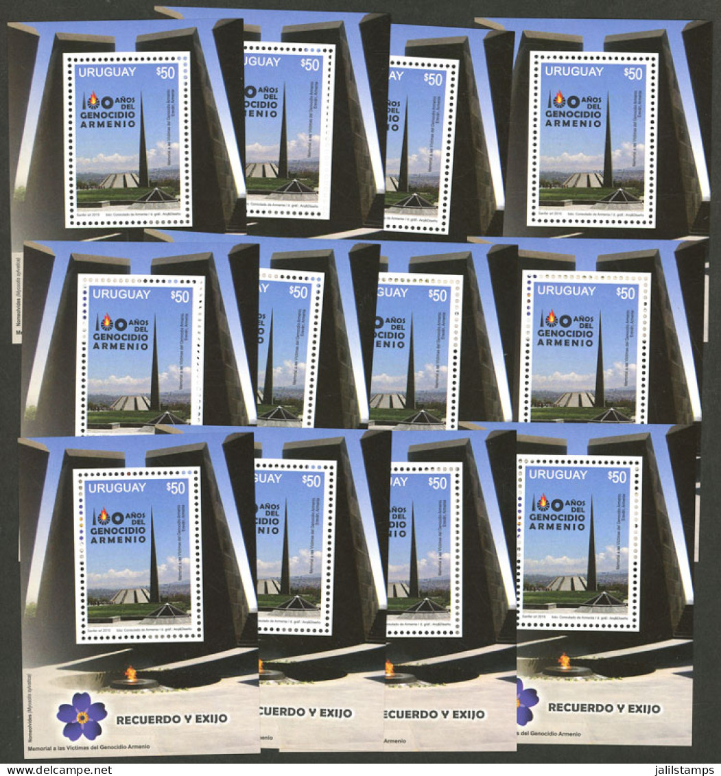 URUGUAY: Yvert 105, 2015 Armenian Genocide, 12 MNH Souvenir Sheets, Excellent Quality! - Uruguay
