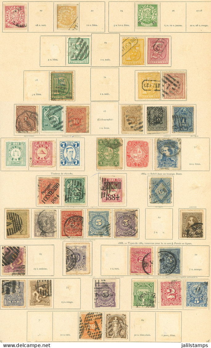 URUGUAY: Old Collection On Several Album Pages, Including Scarce Values And Sets, In General Of Fine To Very Fine Qualit - Uruguay