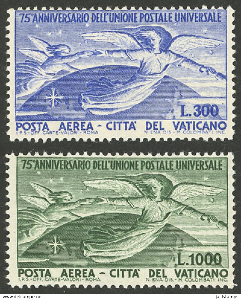 VATICAN: Yvert 18/19, 1949 UPU 75 Years, Cmpl. Set Of 2 MNH Values, Very Fine Quality! - Other & Unclassified