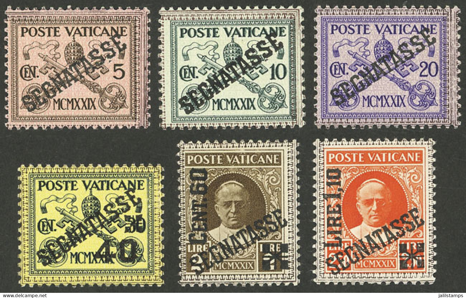 VATICAN: Sc.J1/J6, 1931 Complete Set Of 6 Values, Mint With Tiny Hinge Marks (they Appear To Be MNH), Very Fine Quality! - Otros & Sin Clasificación
