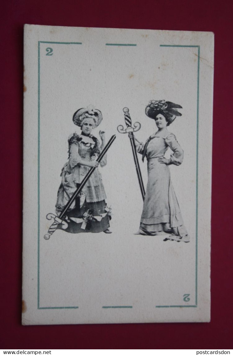 Playing Cards - Old Vintage Postcard - Ilustraciones Por A.Canovas - Ed Hauser Y Menet, Madrid - Speelkaarten