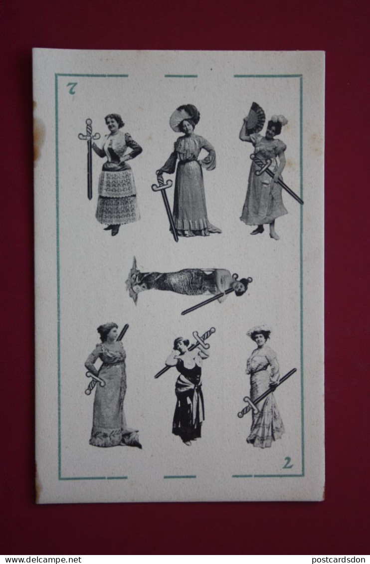 Playing Cards - Old Vintage Postcard - Ilustraciones Por A.Canovas - Ed Hauser Y Menet, Madrid - Playing Cards