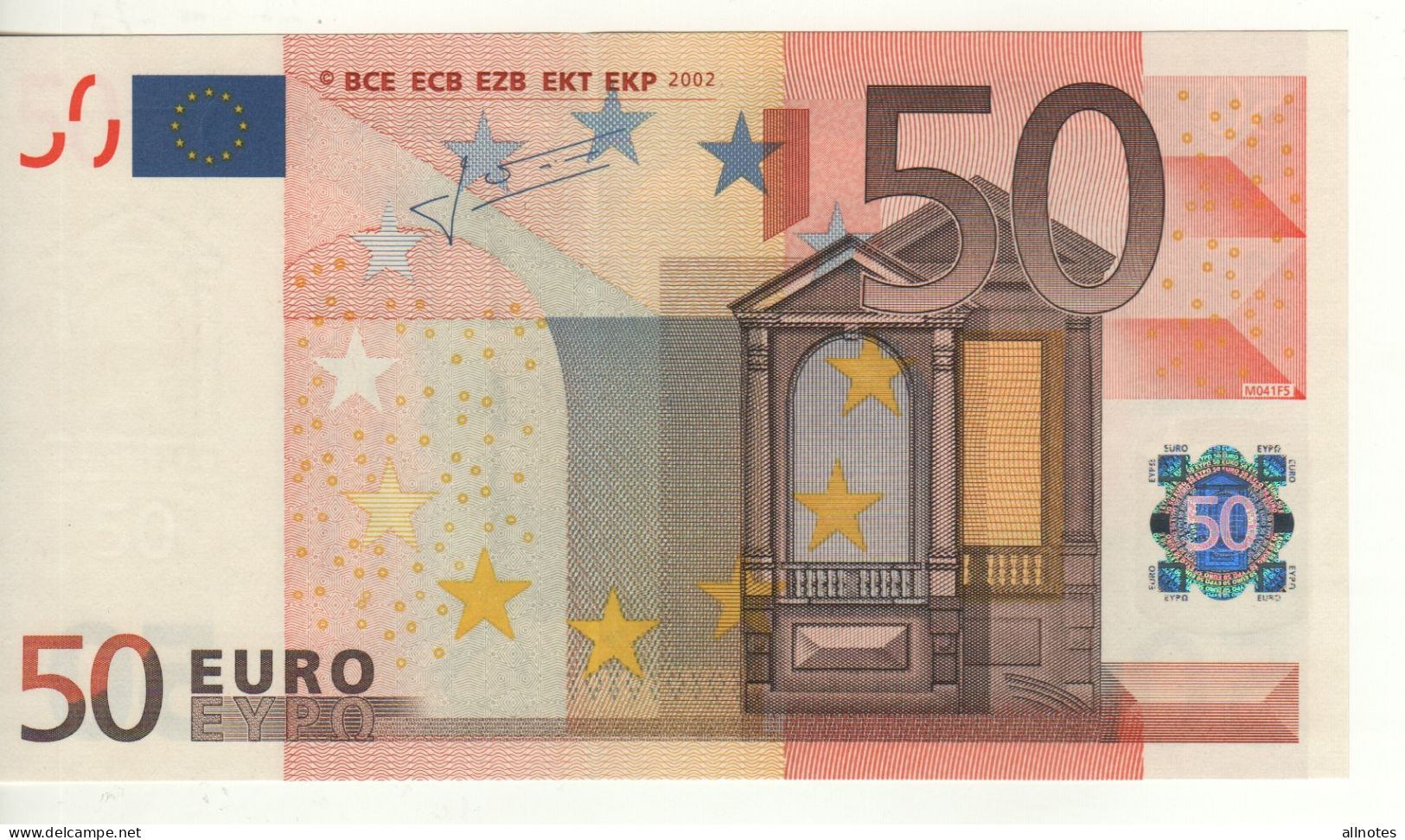 50 EURO  "V"  SPAGNA    Firma  Trichet      M 041 F5   /   FDS   -   UNC - 50 Euro