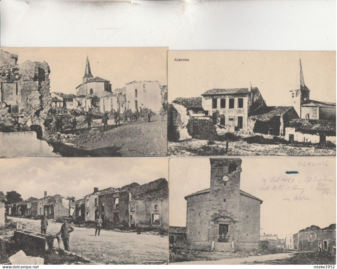 AZANNES , Lot De 8 Cartes ,( Verdun , Damvillers ) Guerre 1914 - 1918 - Damvillers