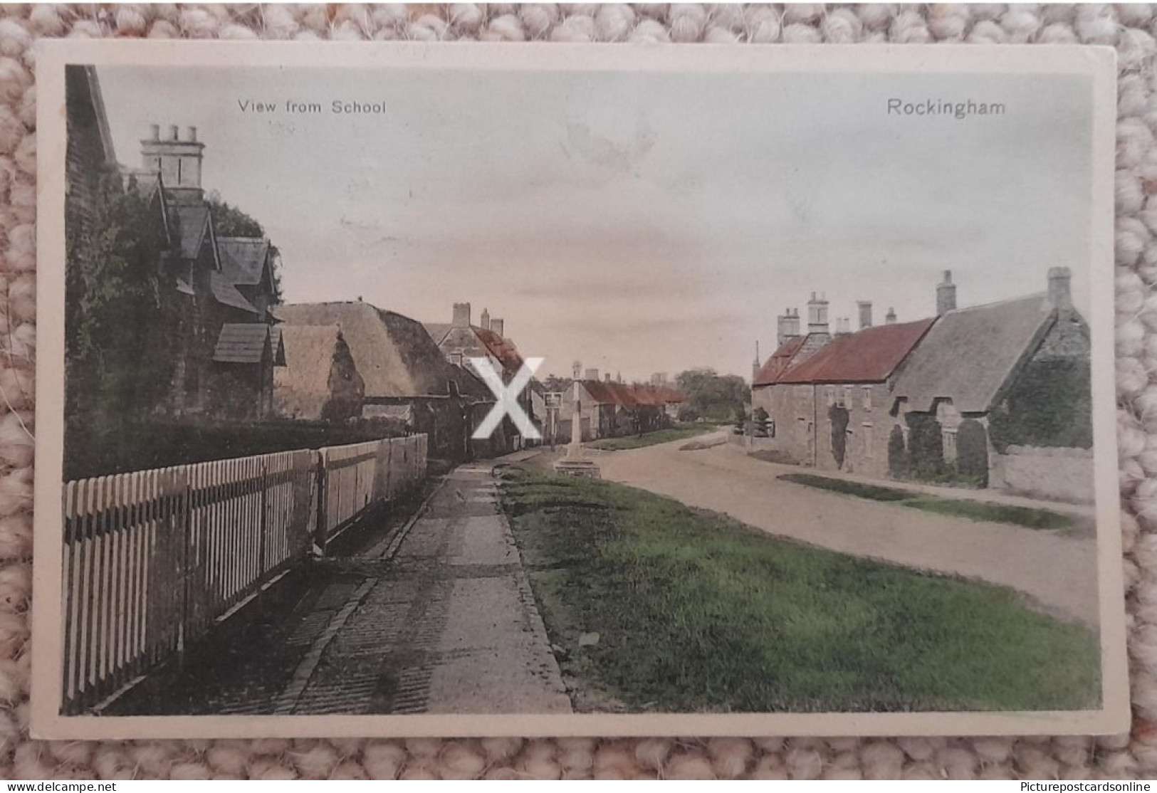 ROCKINGHAM VIEW FROM SCHOOL OLD COLOUR POSTCARD NORTHAMPTONSHIRE - Northamptonshire