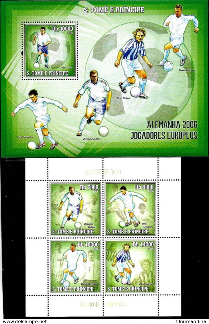 #9054 STO TOME & PRINCIPE 2006 FOOTBALL SOCCER WORLD CUP GERMANY YV 2018-21BL324 - 2006 – Germania