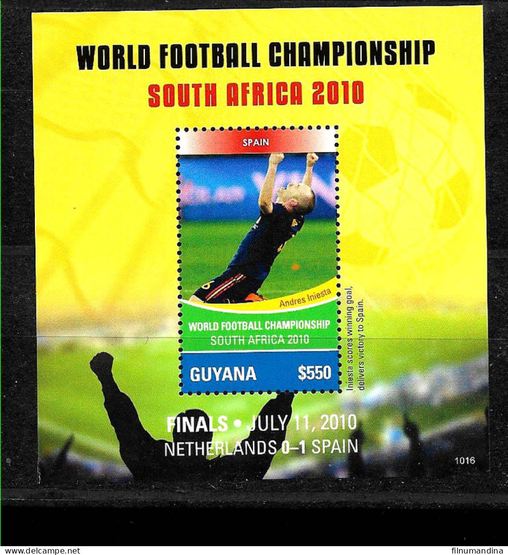 #9101 GUYANA 2011 SPORT FOOTBALL SOCCER WORLD CUP SOUTHAFRICA 2010 S/S YV BL 528 - 2010 – Zuid-Afrika