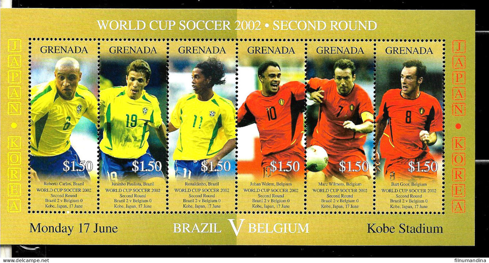 #9120 MONACO 2002 SPORT FOOTBALL SOCCER WORLD CUP 02 M/S YV 4280-5 MNH - 2002 – Corea Del Sur / Japón