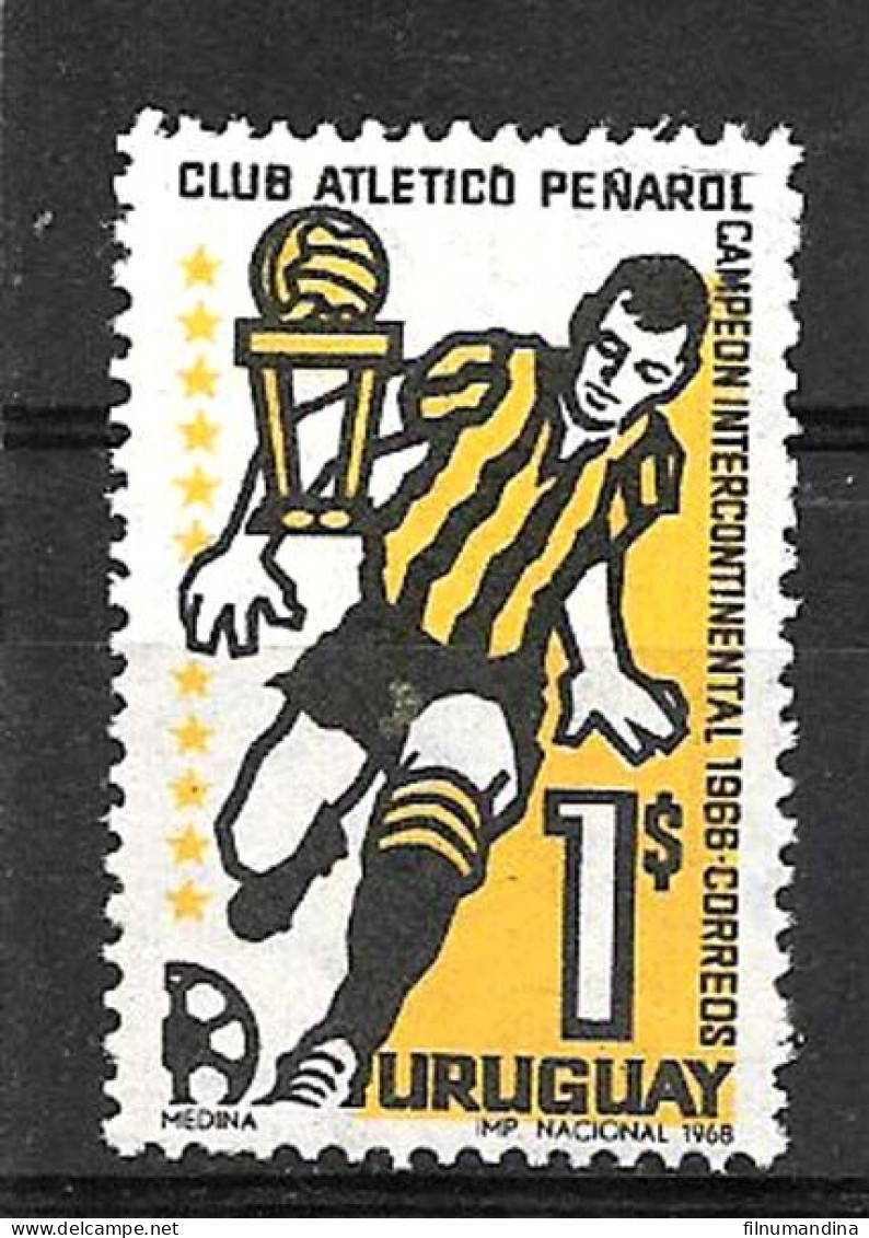 #9132 URUGUAY 1968 FOOTBALL SOCCER PEÑAROL INTERCONTINENTAL CUP WINNER YV 768 - Clubs Mythiques