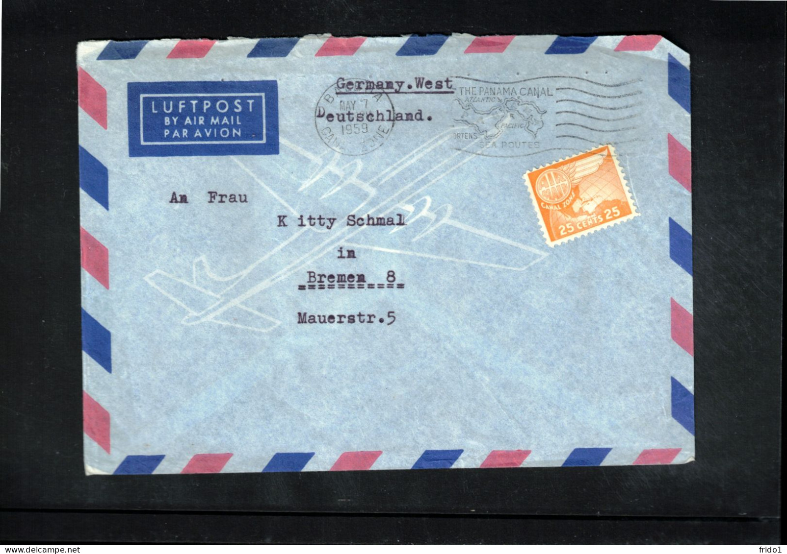 Canal Zone 1959 Interesting Airmail Letter To Germany - Kanaalzone