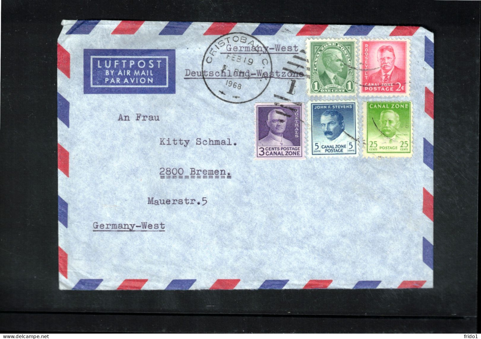 Canal Zone 1968 Interesting Airmail Letter To Germany - Kanalzone