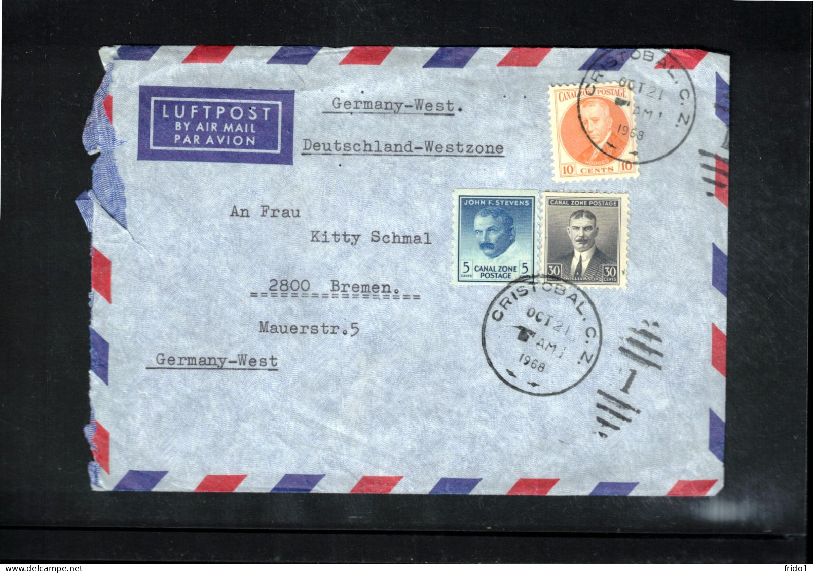 Canal Zone 1968 Interesting Airmail Letter To Germany - Kanaalzone