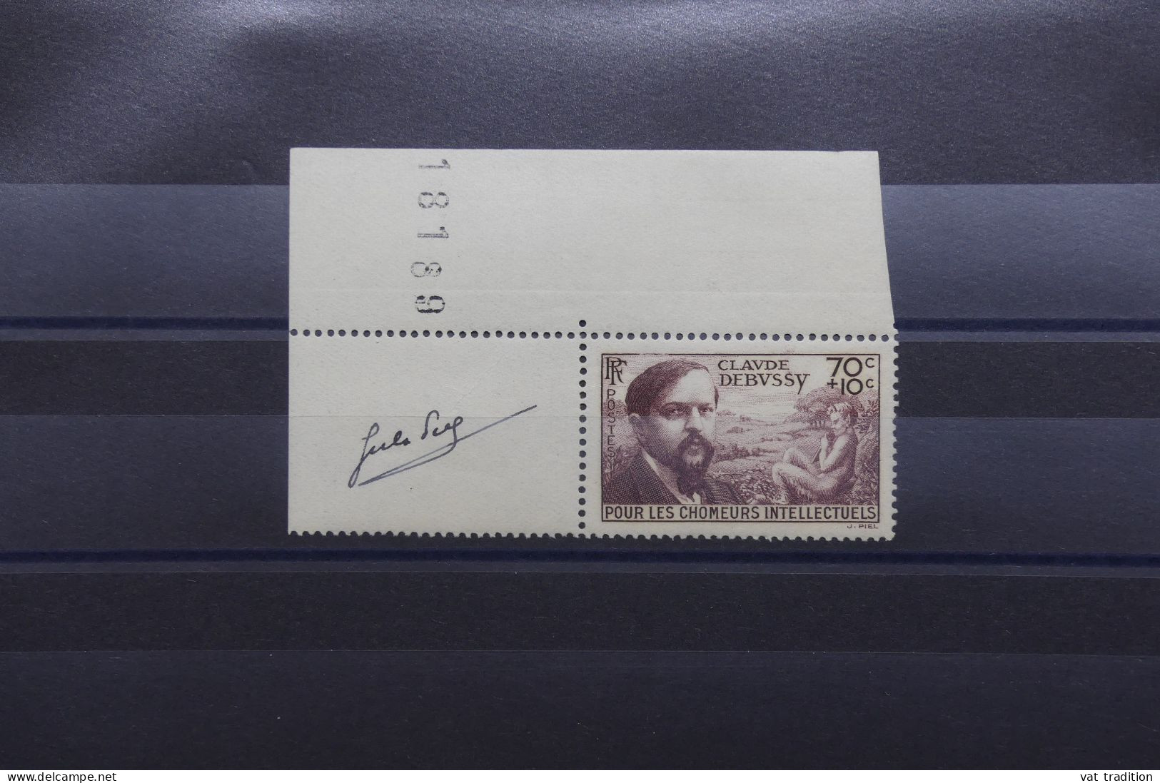 FRANCE - N° 437 * Signé Par Le Graveur Jules PIEL Sur Bord De Feuille - Rare - A 924 - Unused Stamps