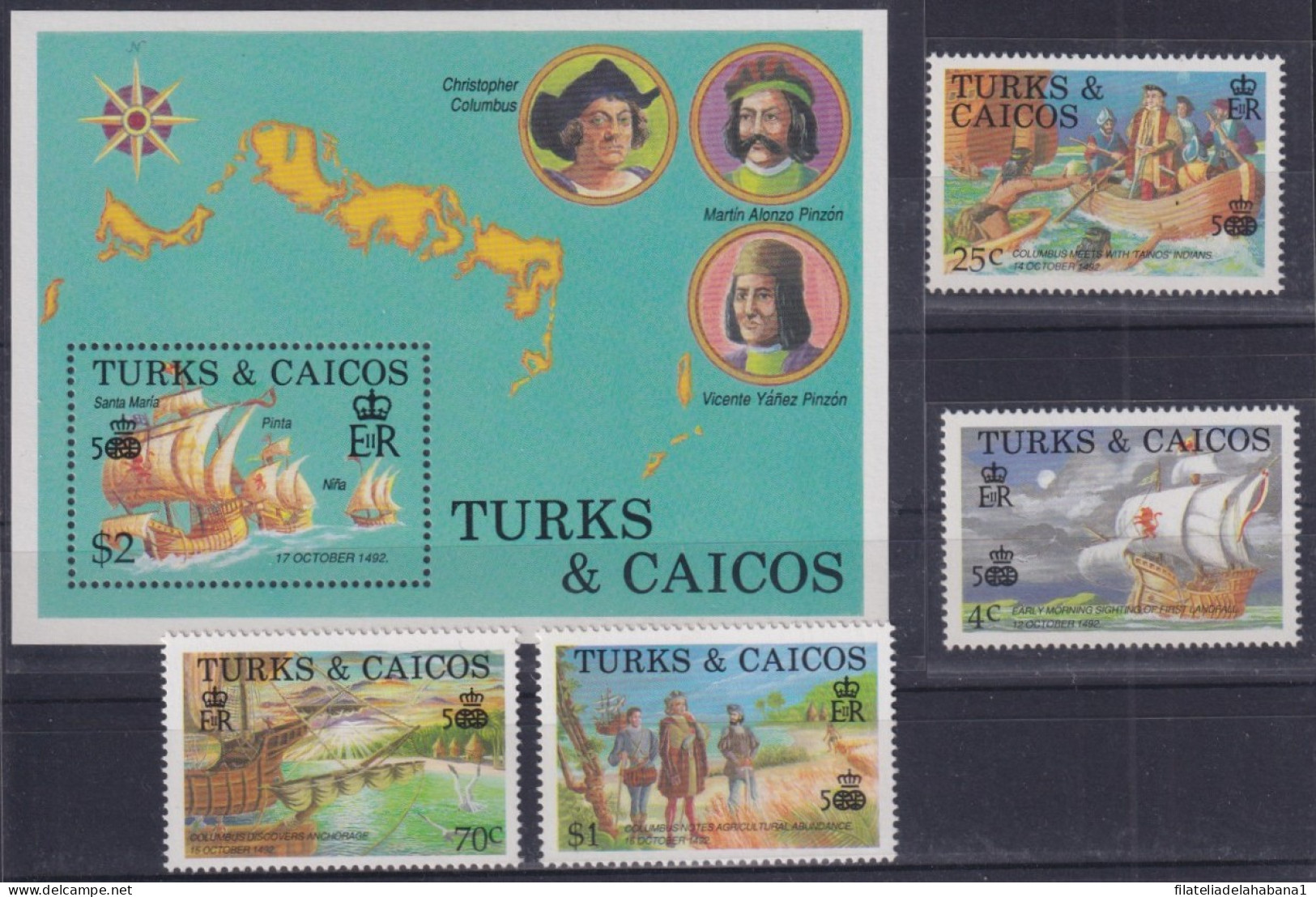 F-EX47587 TURKS & CAICOS MNH 1987 DISCOVERY OF AMERICA COLUMBUS INDIAN SHIP.  - Christophe Colomb