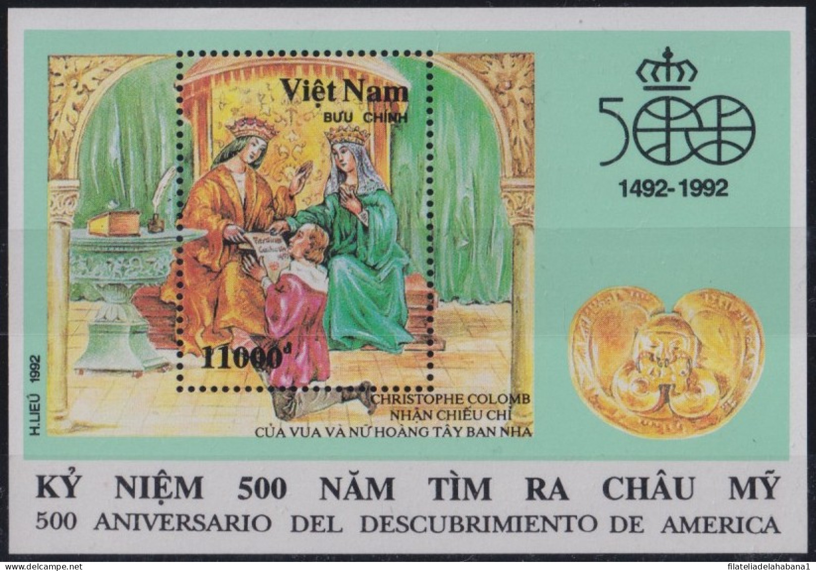 F-EX47593 VIETNAM MNH 1992 DISCOVERY COLUMBUS ELIZABETH THE CATHOLIC.  - Cristóbal Colón