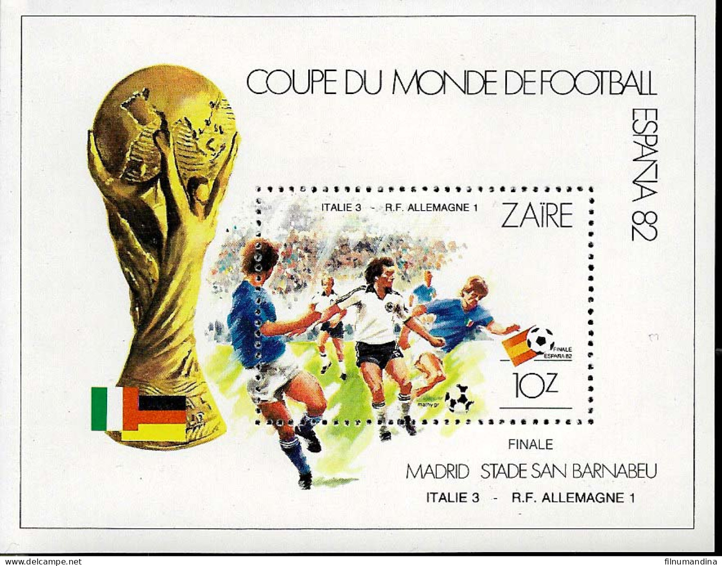 #9082 ZAIRE 1981 FOOTBALL SOCCER WORLD CUP SPAIN 82  YV BL 28 MNH - Altri - Africa