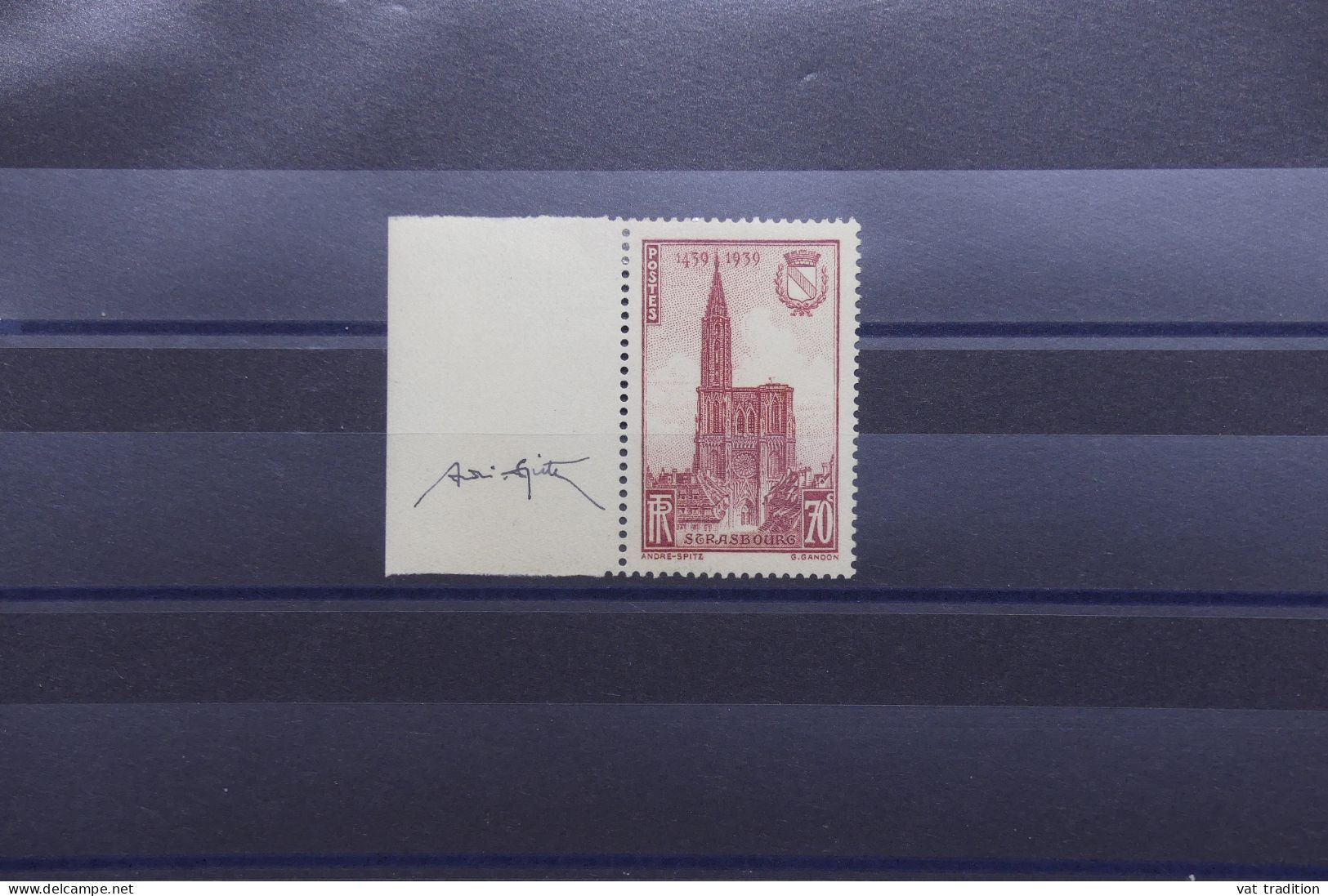 FRANCE - N° 443 * Signé Par Le Graveur André SPITZ Sur Bord De Feuille - Rare - A 936 - Unused Stamps