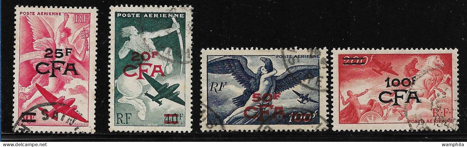 Réunion 1949 P.A N°45/48 Oblitéré, Série Mythologique. Cote 36€ - Airmail
