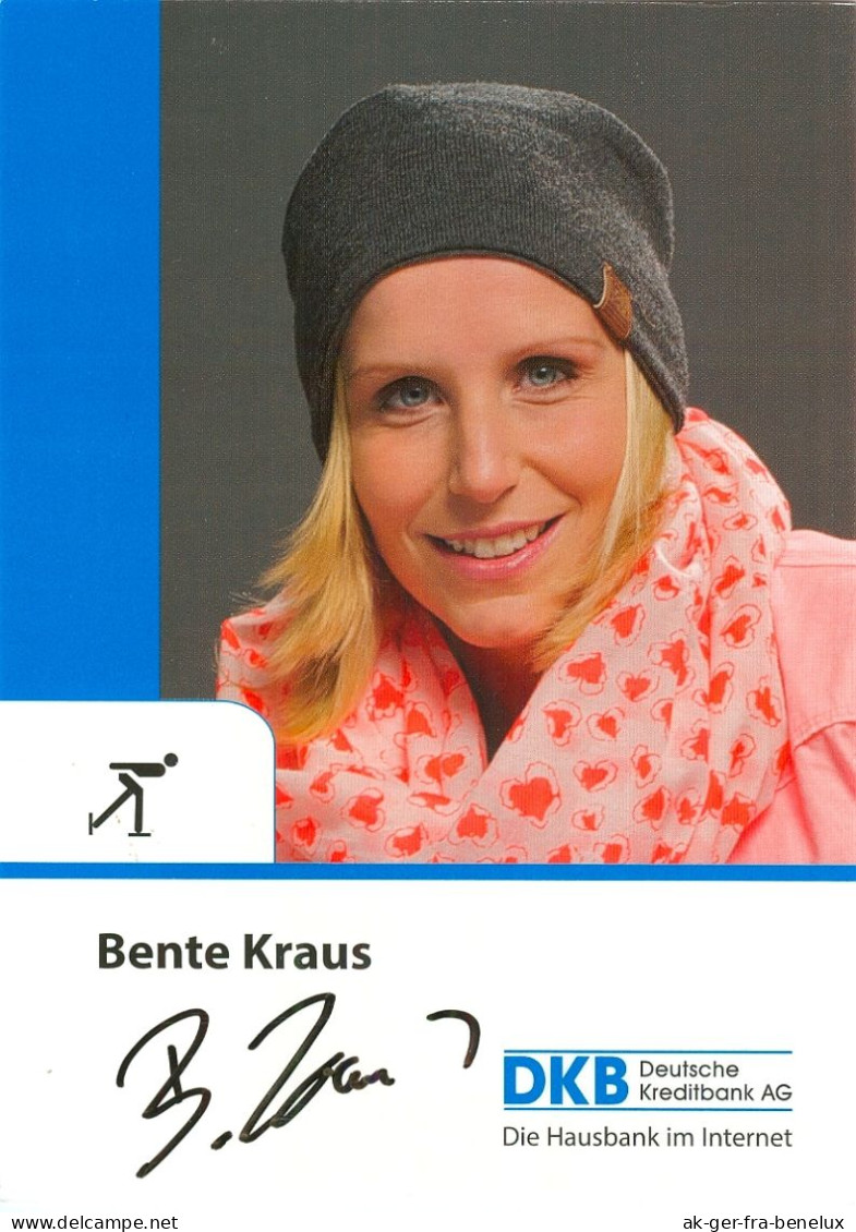 Autogramm AK Eisschnellläuferin Bente Kraus Pflug Eisbären Juniors Berlin Dynamo Olympia Ice Speed Skating Schaatsen - Autografi