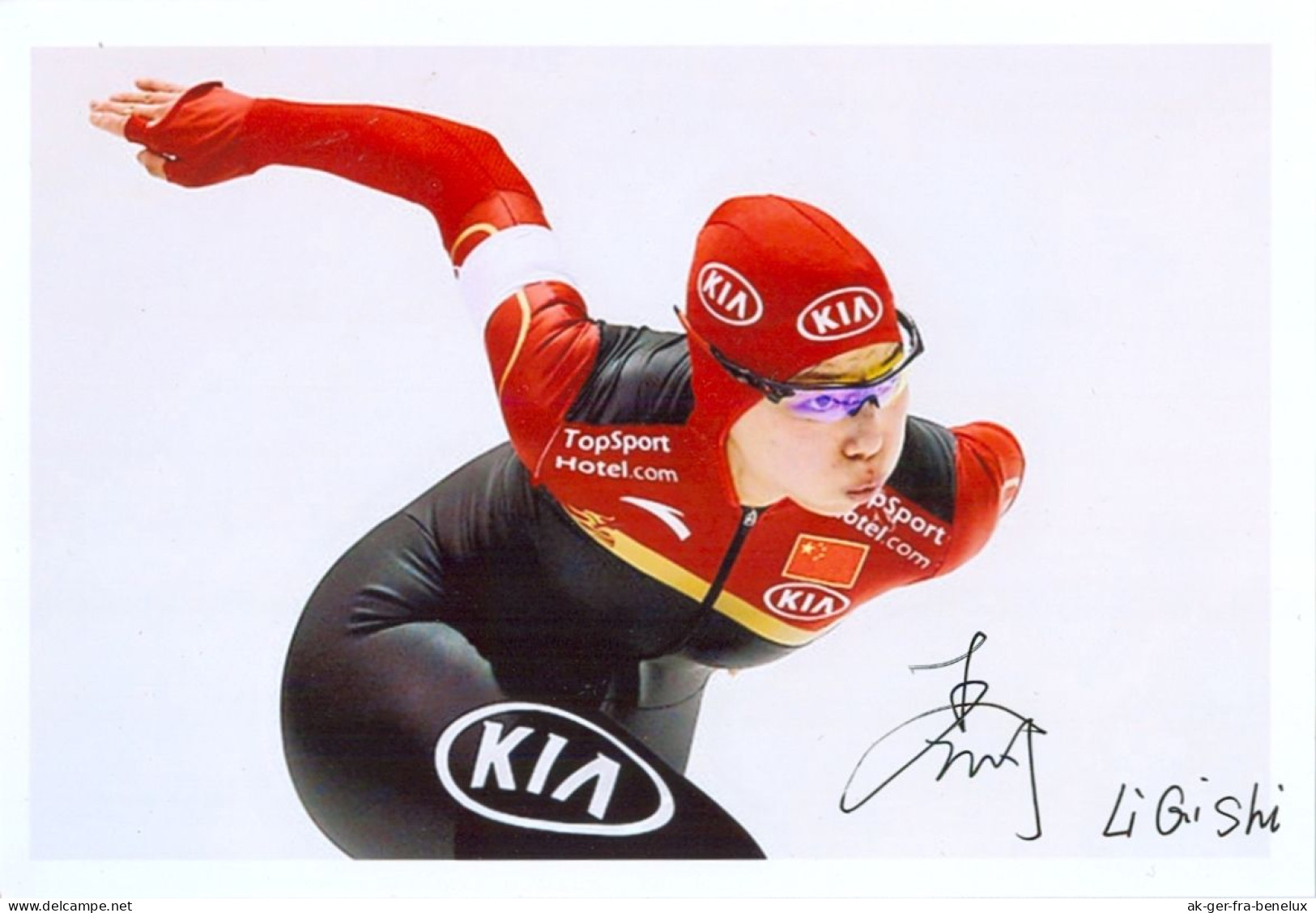 Autogramm Foto Eisschnellläuferin Li Qishi 李•奇时 China Chine Cina Jilin Olympionikin Olympia Olympische Winterspiele - Autographes