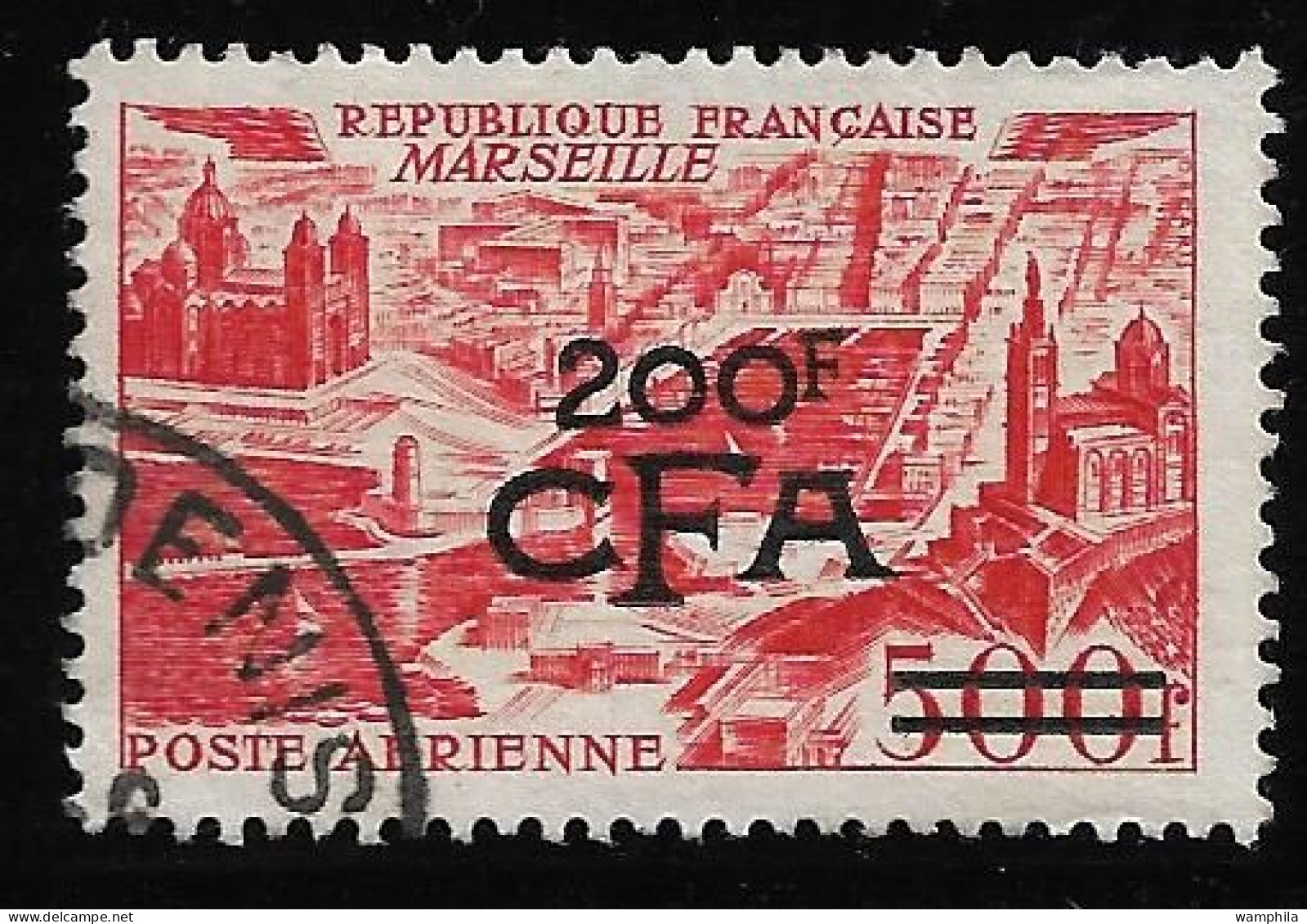 Réunion 1949 P.A N°50, Oblitéré, Vues Stylisées. Marseille. Cote 25€ - Poste Aérienne