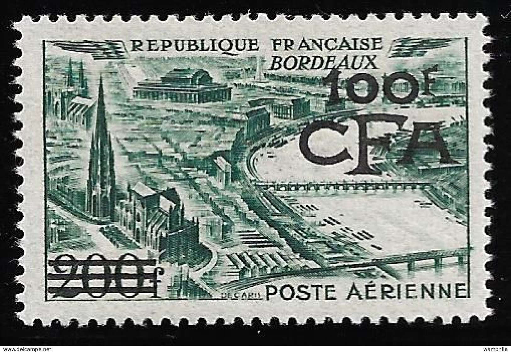 Réunion 1949 P.A N°49**, Vues Stylisées. Bordeaux. Cote 180€ - Airmail