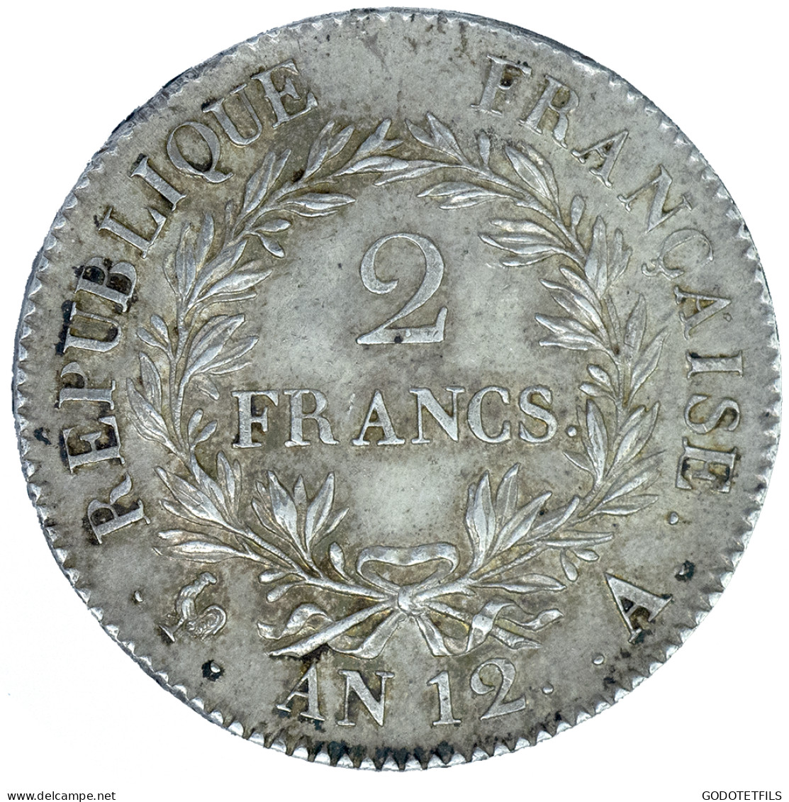 Consulat- 2 Francs Bonaparte Premier Consul An 12 (1803) Paris - 2 Francs