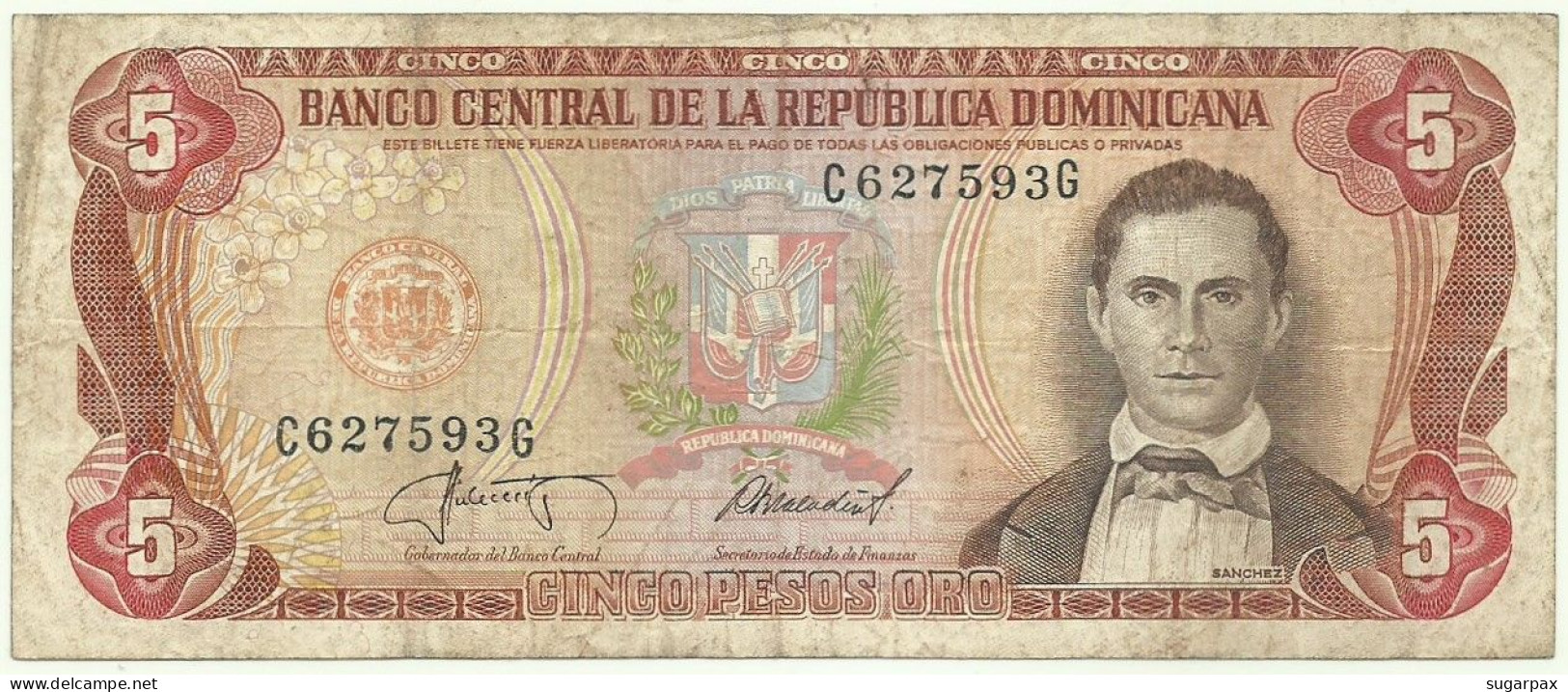 Dominican Republic - 5 Pesos Oro - 1987 - P 118.c - Dominicana