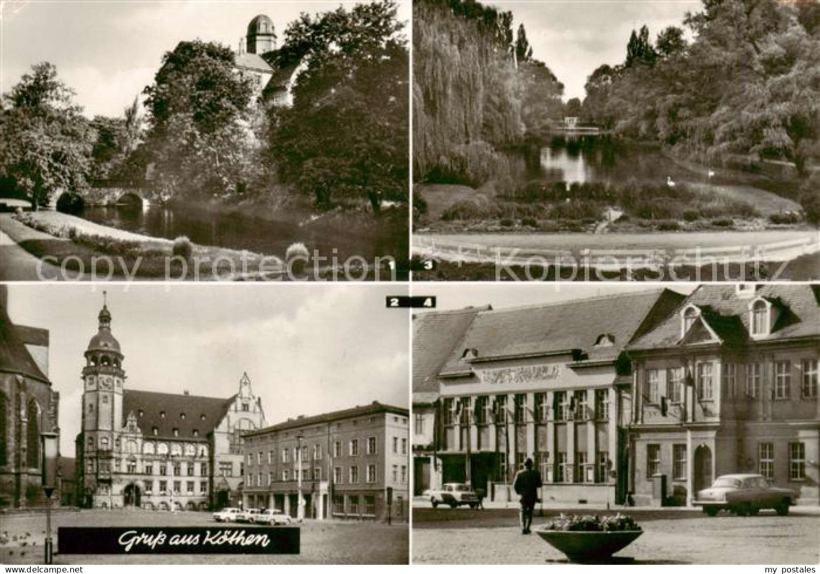 73835152 Koethen Anhalt Schlosspark Marktplatz Rathaus Stadthaus Hubertusteich K - Koethen (Anhalt)