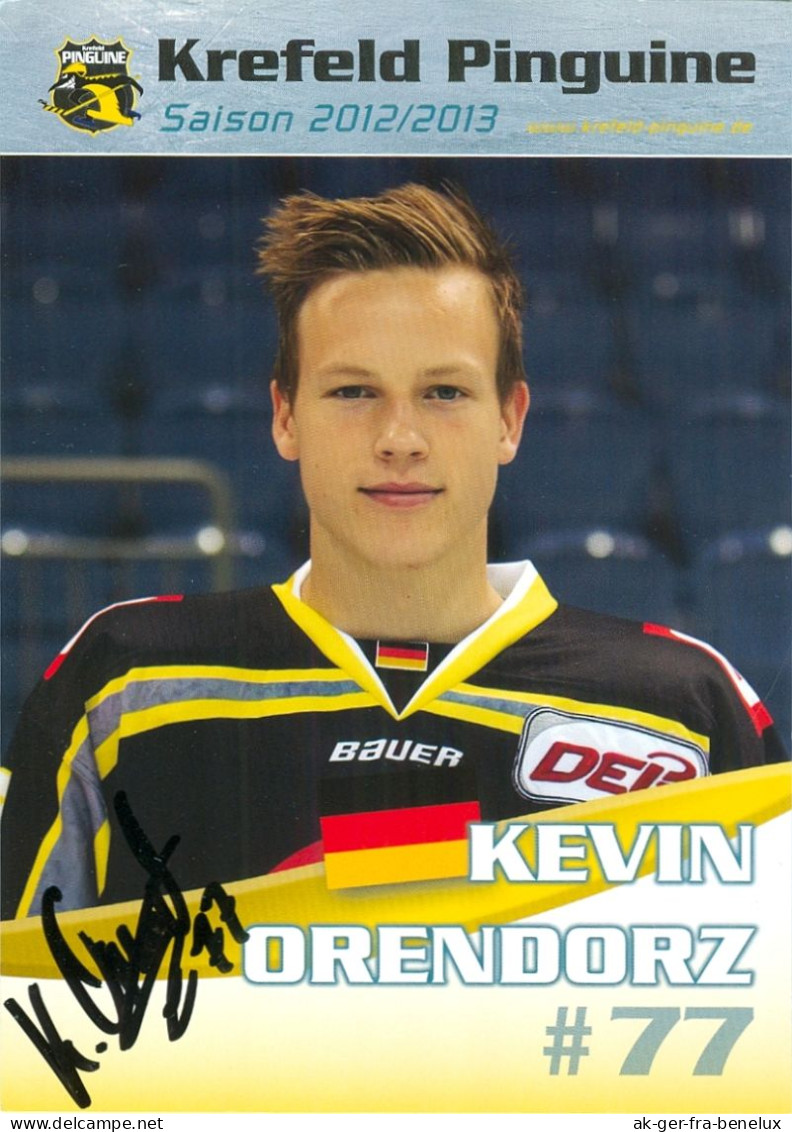 Autogramm Eishockey AK Kevin Orendorz Krefeld Pinguine 12-13 Fischtown Pinguins Bremerhaven Iserlohn EHC Freiburg - Wintersport