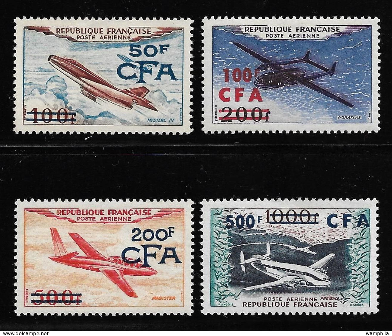 Réunion 1954 P.A N°52/55**. Série Des Prototypes Cote 115€ - Luftpost