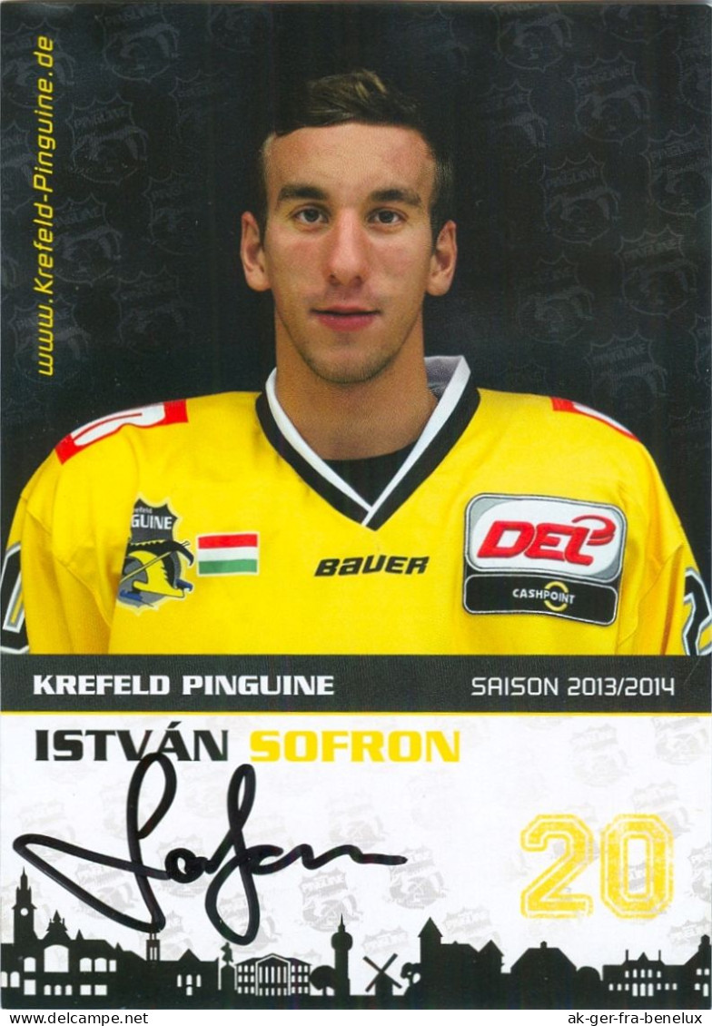 Autogramm Eishockey AK Istvan Sofron Krefeld Pinguine 13-14 KEV MJSZ Miercurea Ciuc EC KAC Klagenfurt VSV Székesfehérvár - Sport Invernali