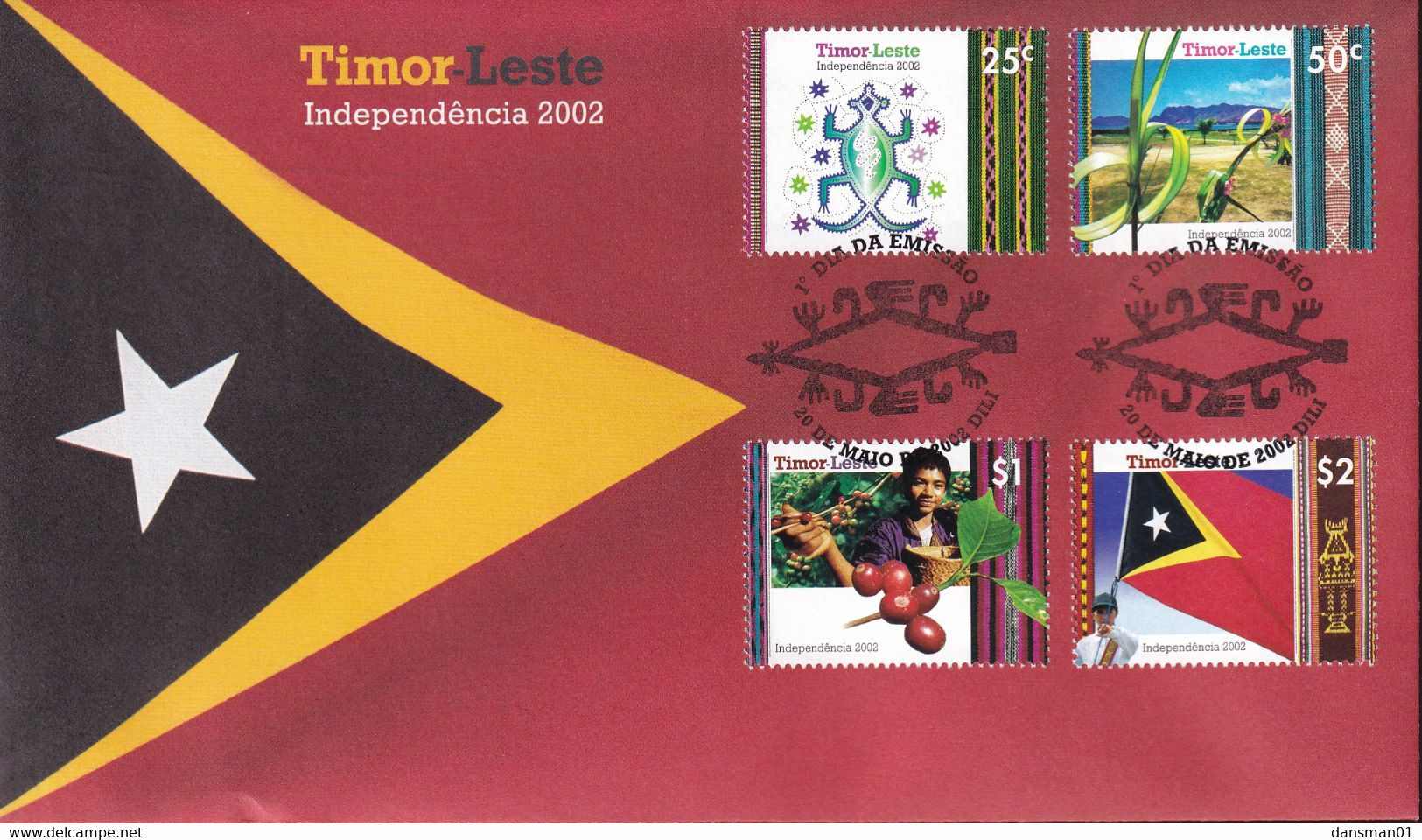 East Timor 2002 Independence Sc 352-55 FDC - Oost-Timor