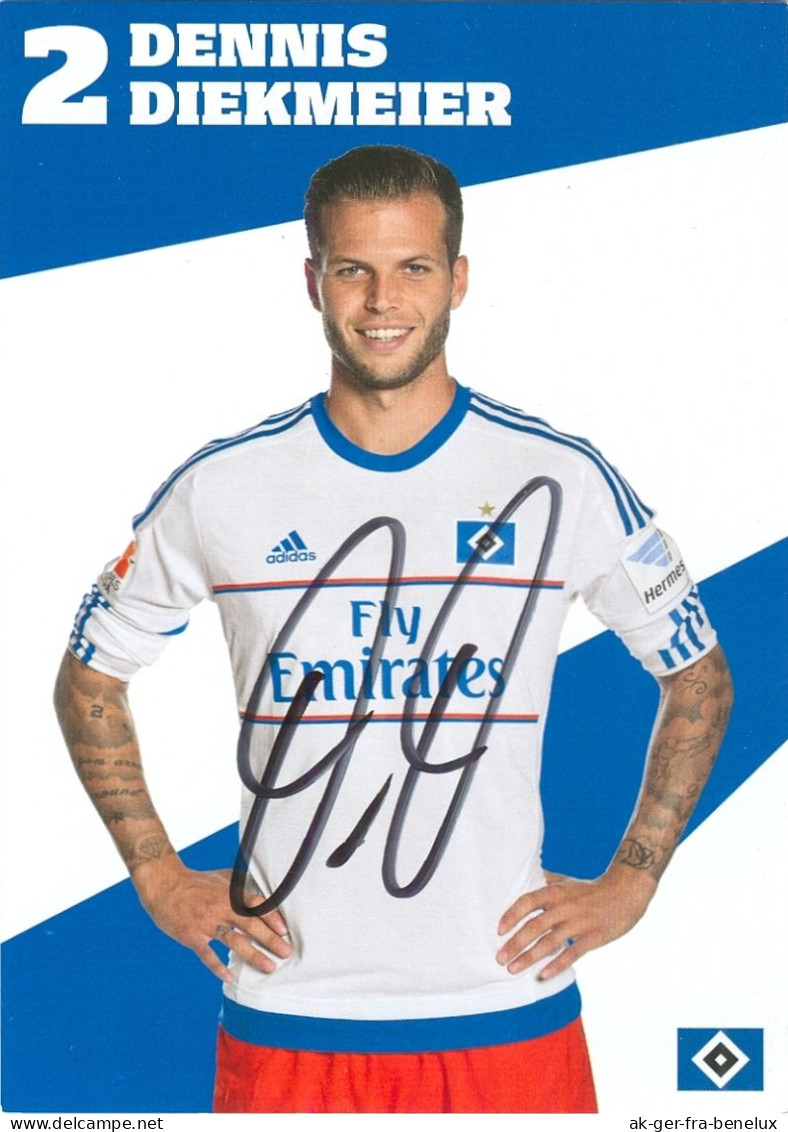 AK Dennis Diekmeier Hamburger SV 15-16 HSV Thedinghausen Bierden Achim Werder Bremen 1. FC Nürnberg SV Sandhausen - Autographes