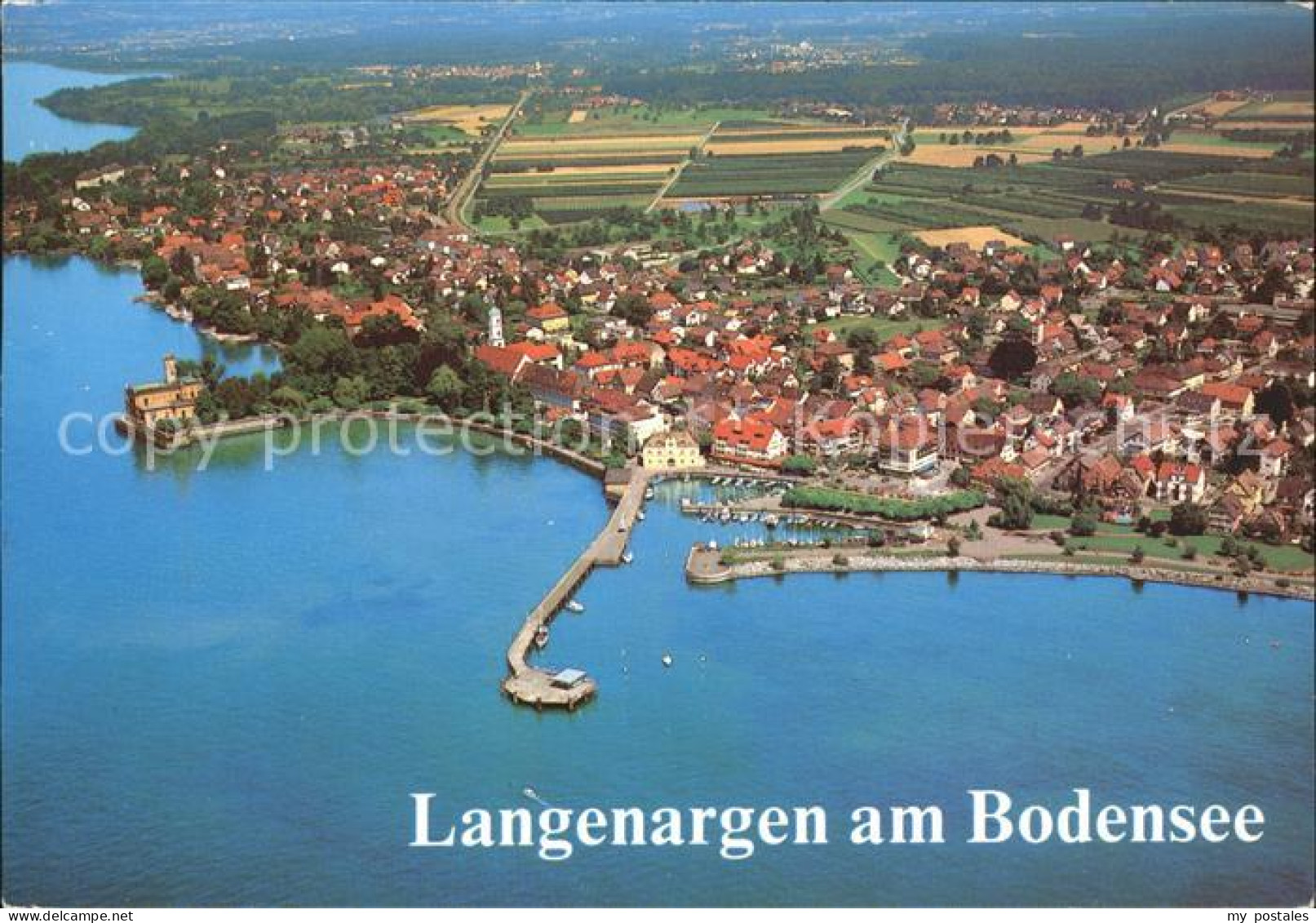 72288447 Langenargen Bodensee Fliegeraufnahme Hafen Landesteg Langenargen - Langenargen
