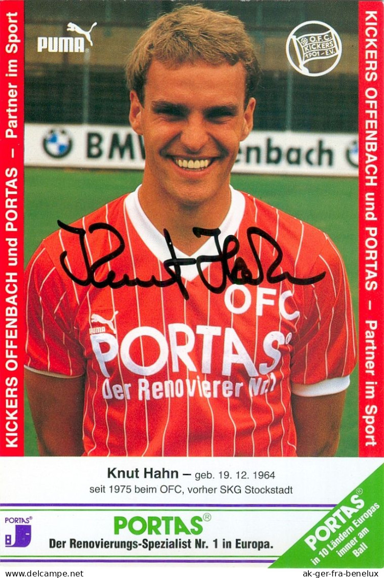 AK Knut Hahn Offenbacher Kickers 87-88 OFC Offenbach Am Main Stockstadt Am Rhein SV Sandhausen VfR OLI Bürstadt Hessen - Autografi