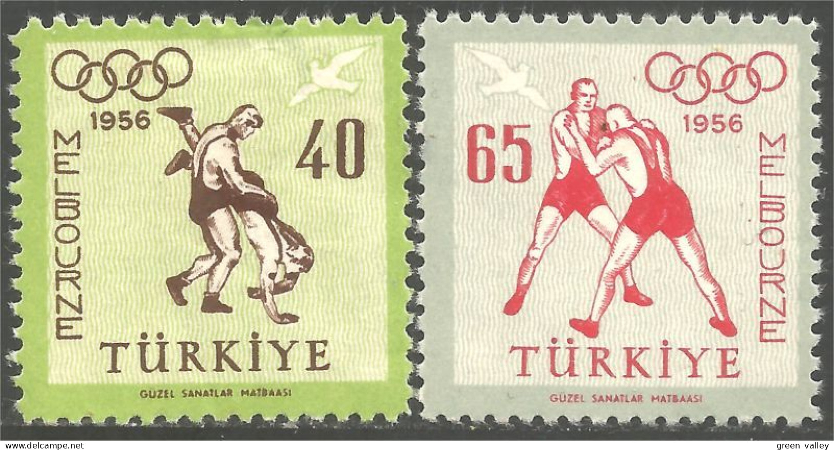 890 Turquie Lutte Wrestling Melbourne Olympics MH * Neuf CH (TUR-54) - Wrestling