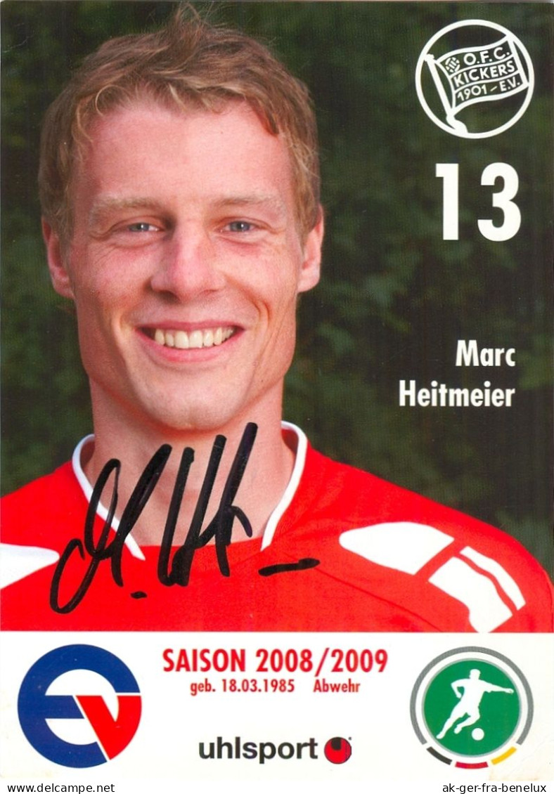 AK Marc Heitmeier Offenbacher Kickers 08-09 Offenbach Lütgendortmund SC Preußen Münster SV Wilhelmshaven FSV Frankfurt - Autógrafos