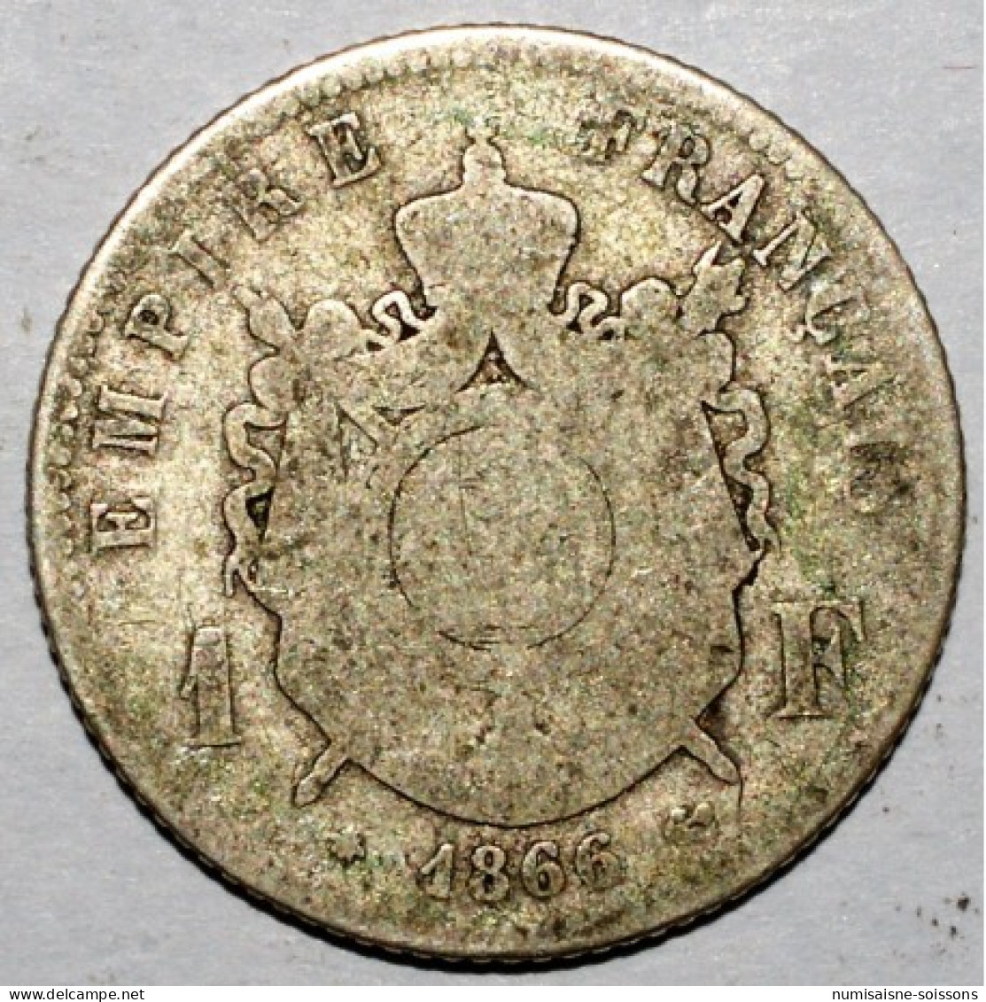 GADOURY 463 - 1 FRANC 1866 A TYPE NAPOLEON III Tête Laurée - TB - KM 806.2 - 1 Franc