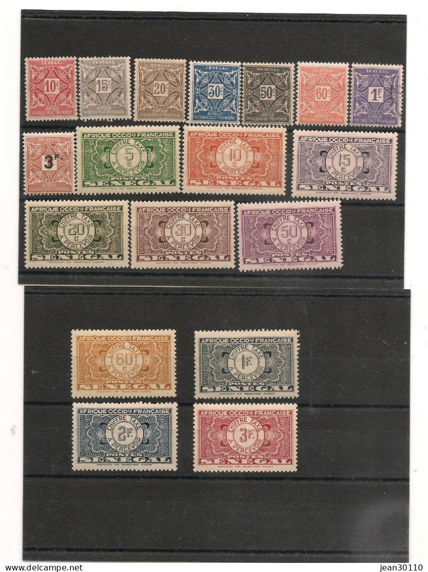 SÉNÉGAL ANNÉE 1915/35 TAXE N° 13/31*/** Cote: 31,00€ - Ongebruikt