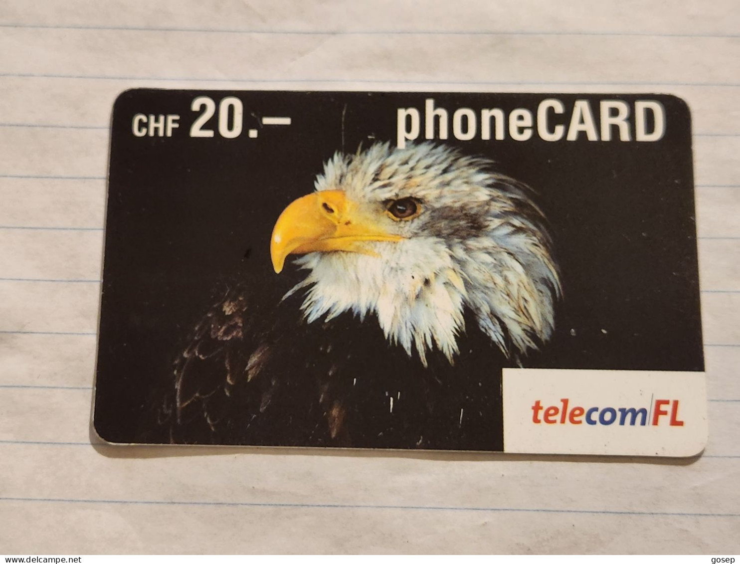 LIECHTENSTEIN-(LI-28B)-BALD EAGLE-(84)(440-422-7535-6114)(20CHF)-(02/05)(40426166)-tirage-100.000-used Card - Liechtenstein