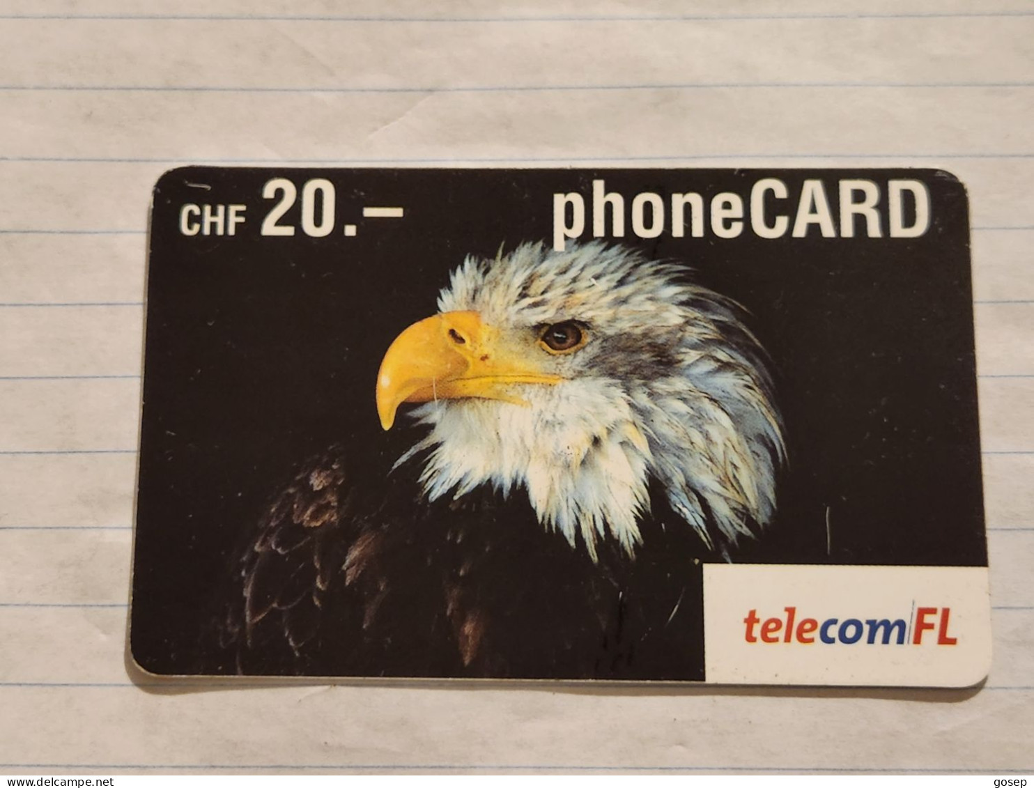 LIECHTENSTEIN-(LI-28B)-BALD EAGLE-(86)(440-428-7564-0584)(20CHF)-(02/05)(40423860)-tirage-100.000-used Card - Liechtenstein