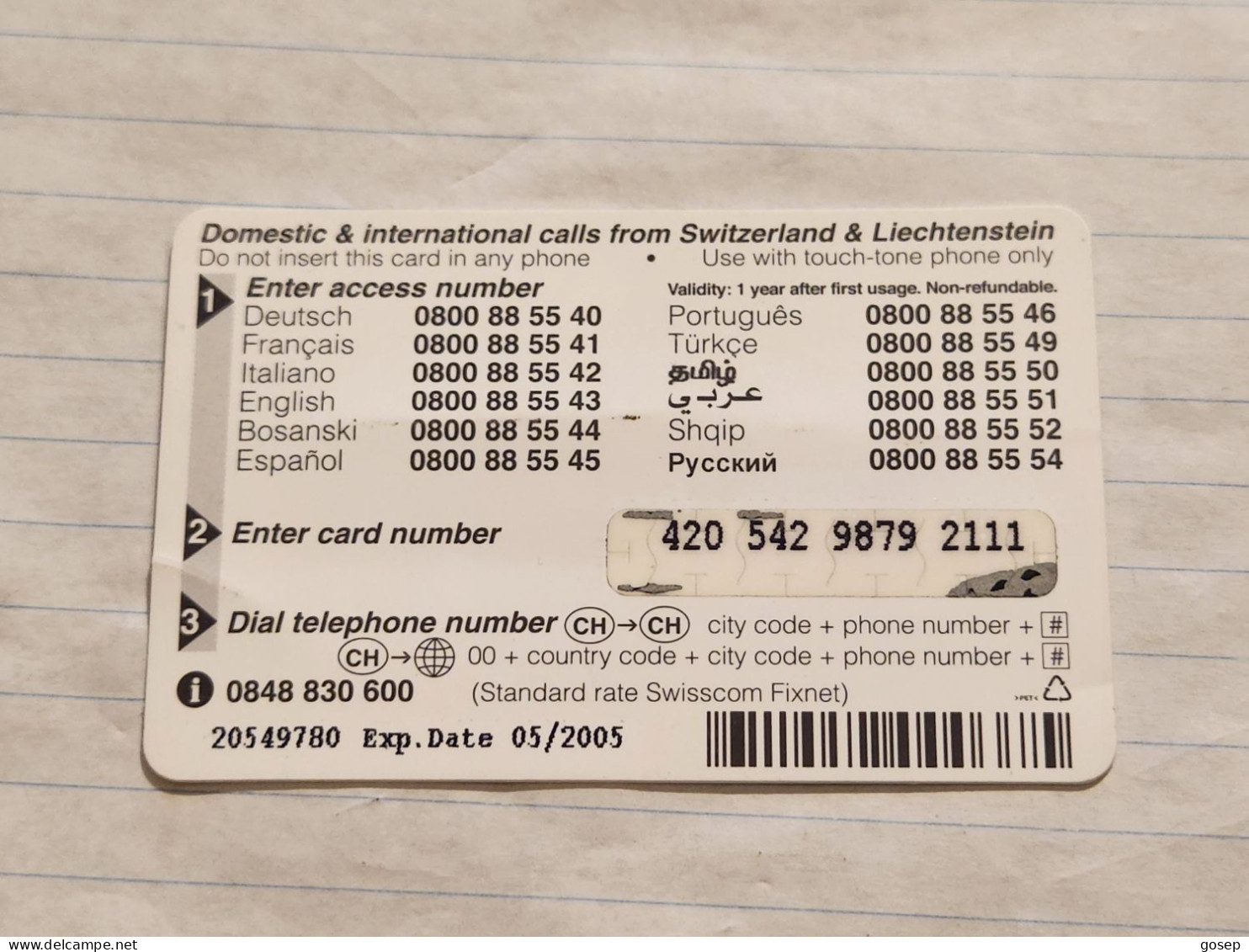 LIECHTENSTEIN-(LI-32)-SHOP-(90)(420-542-9879-2111)(20CHF)-(5/05)(20549780)-tirage-150.000-used Card - Liechtenstein