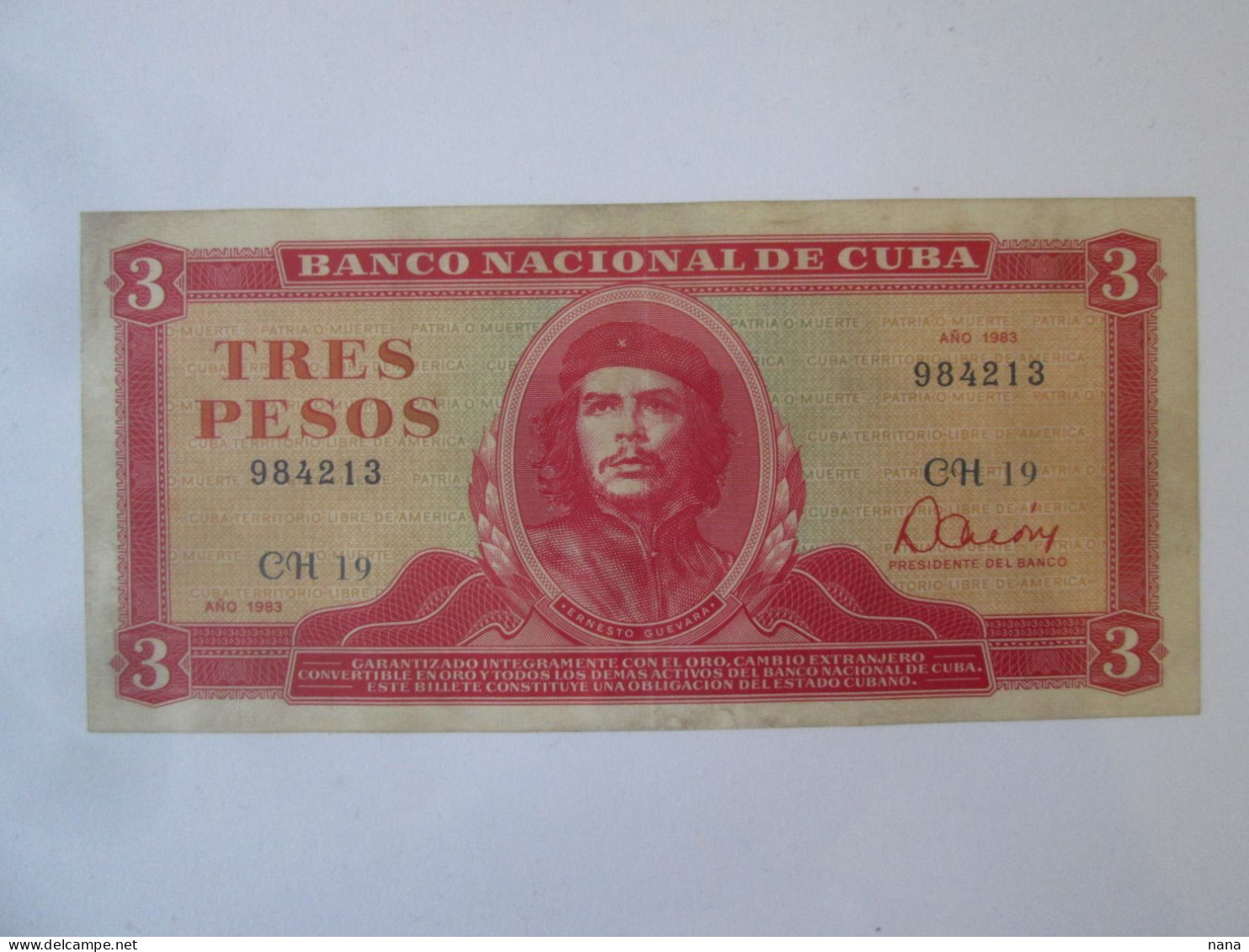 Cuba 3 Pesos 1983 Banknote Ernesto Che Guevara,see Pictures - Kuba