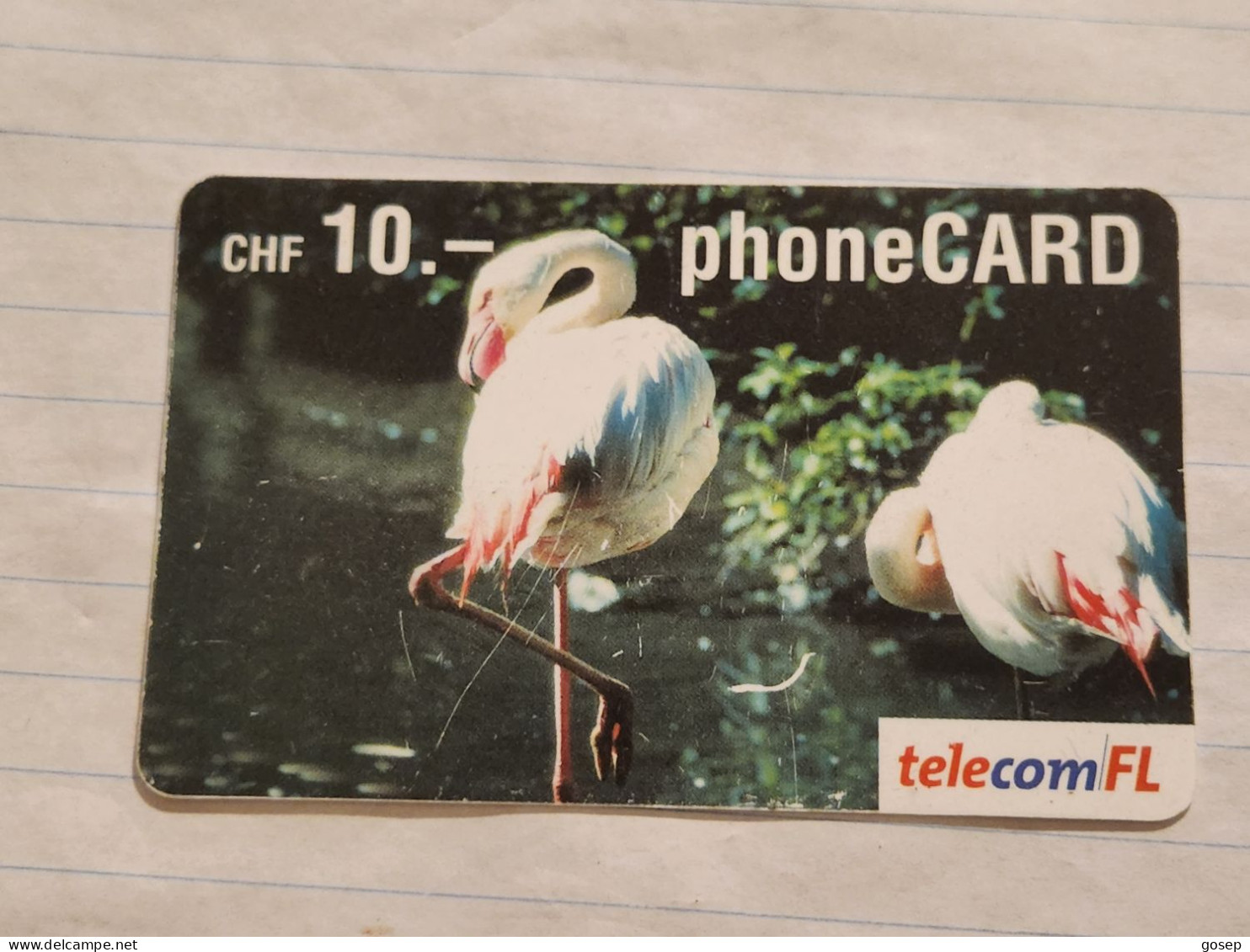 LIECHTENSTEIN-(LI-36)-Flamingos-(92)(440-661-4289-4877)(10CHF)-(11/05)(40669715)-tirage-100.000-used Card - Liechtenstein