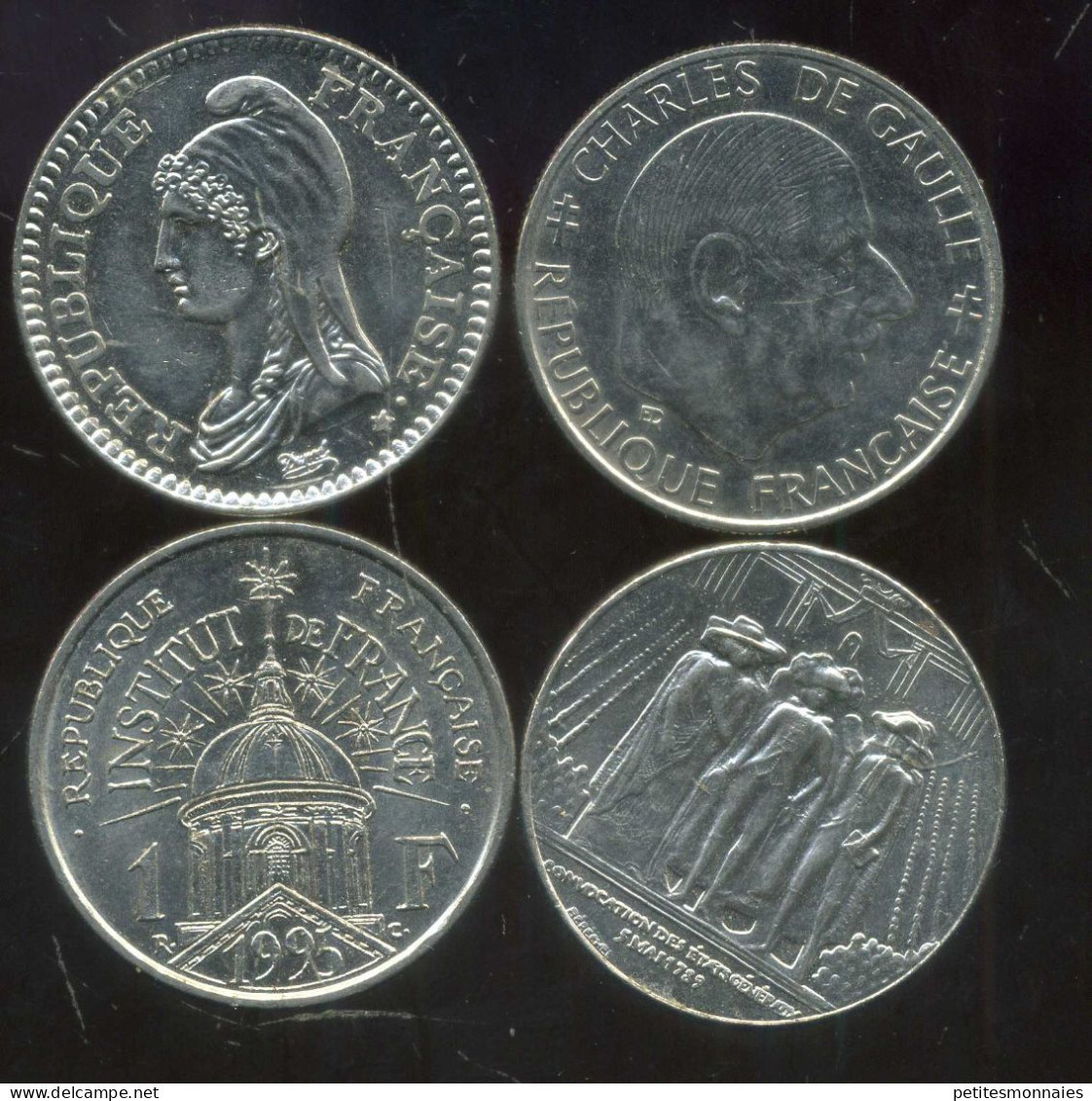 FRANCE Lot De 4 Monnaies 1 Franc Commemorative  ( 72 ) E - Vrac - Monnaies