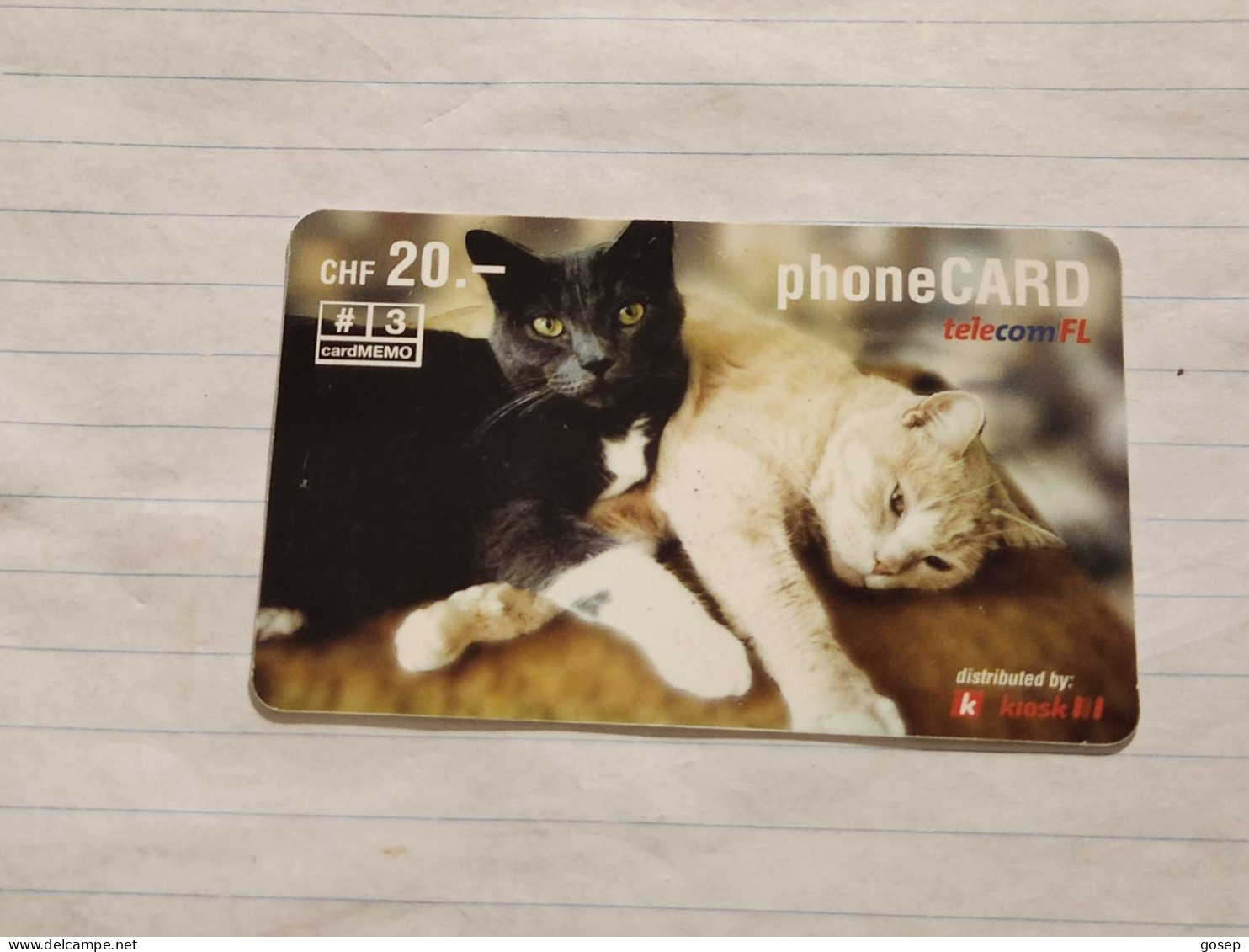 LIECHTENSTEIN-(LI-39A)-CATS-(93)(431-505-1611-6661)(20CHF)-(03/06)(31505198)-tirage-100.000-used Card - Liechtenstein